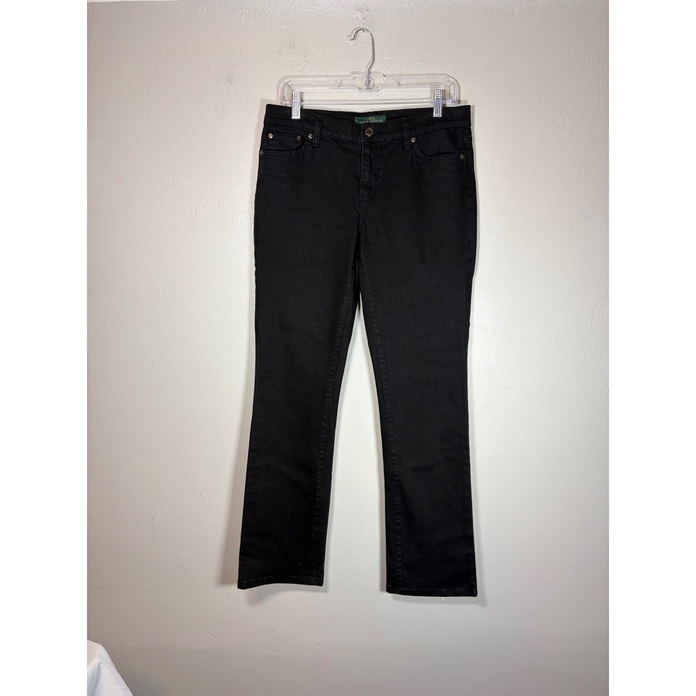 Lauren Ralph Lauren Black Straight Leg Jeans Womens 5-Pocket Denim Pants